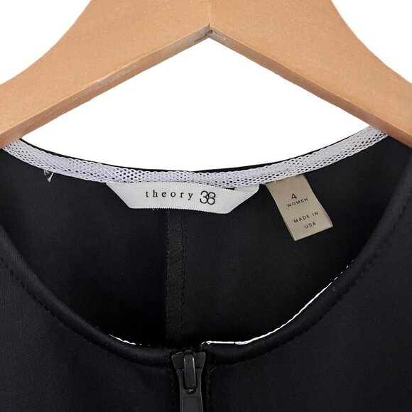 Theory 38 Slik Windsurf Scuba Dress Size 4 Black Athleisure Neoprene Half Zip - Picture 6 of 13